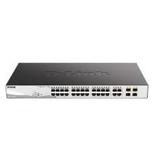 D-Link DGS-1210-28P/F5A Настраиваемый L2 коммутатор с 24 портами 10/100/1000Base-T и 4 комбо-портами 100/1000Base-T/SFP (24 порта PoE 802.3af/at, PoE-бюджет 193 Вт)