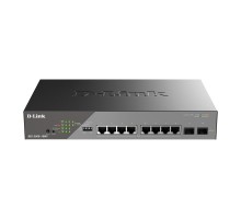 D-Link DSS-200G-10MP/A1A Настраиваемый L2 коммутатор с 8 портами 10/100/1000Base-T и 2 портами 1000Base-X SFP (8 портов PoE 802.3af/at, PoE-бюджет 130 Вт, дальность до 250 м)  