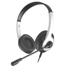 Наушники с микрофоном A4Tech Fstyler FH100U белый/черный 2м накладные USB оголовье (FH100U (PANDA))