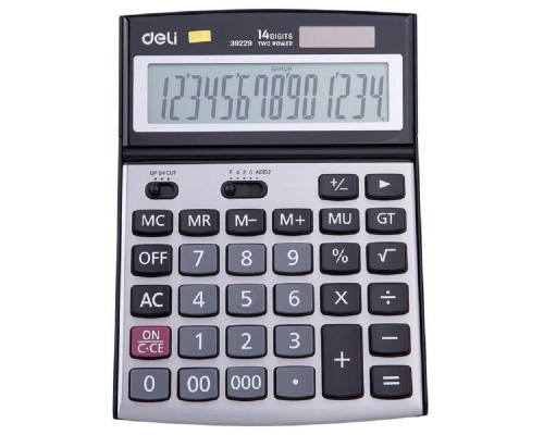 [Калькулятор] Калькулятор настольный Deli E39229 серебристый 14-разр. [1003841]