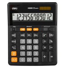 Калькулятор настольный Deli EM888 черный 12-разр. [1423020]
