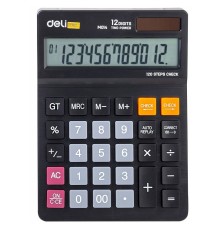 Калькулятор настольный Deli EM01420 черный 12-разр. [1464684]