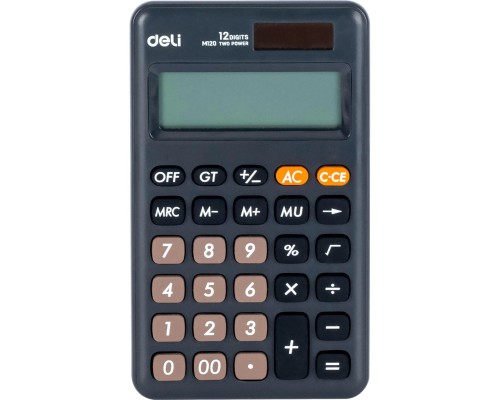 [Калькулятор] Калькулятор карманный Deli EM120BLACK черный 12-разр. [1740393]