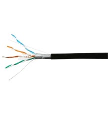 SkyNet Кабель Premium FTP outdoor 4x2x0,51 на тросу, медный, FLUKE TEST, кат.5e, однож., 100 м, box, черный [CSP-FTP-4-CU-OUTR/100]
