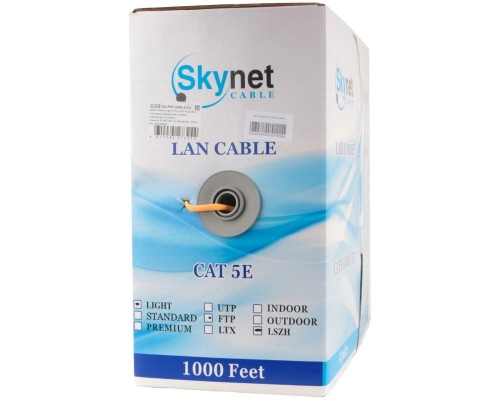 [Витая пара] SkyNet Кабель Light FTP нг-LSZH 4x2x0,46, низкое дымовыделение, нулевое содержание галогенов, медный, FLUKE TEST, кат.5e, однож., 305 м, box, оранжевый [CSL-FTP-LSZH-4-CU]