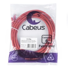 Cabeus PC-UTP-RJ45-Cat.6-3m-RD-LSZH Патч-корд U/UTP, категория 6, 2xRJ45/8p8c, неэкранированный, красный, LSZH, 3м
