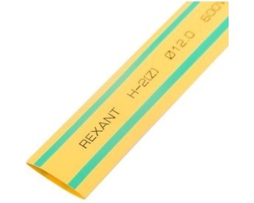[Rexant Термоусадочные трубки] Rexant (21-2007) Трубка термоусаживаемая ТУТ нг 12,0/6,0мм, желто-зеленая, упаковка 50 шт. по 1м