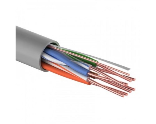 [Неэкранированная витая пара (бухты)] Rexant (01-0059) Кабель витая пара U/UTP, CAT 5e, ZH нг(А)-HF, 4PR, 24AWG, INDOOR, SOLID, серый, 305м LIGHT
