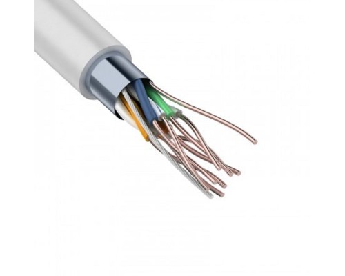 [Экранированная витая пара FTP (бухты)] Rexant (01-0169) Кабель витая пара F/UTP, CAT 5e, ZH нг(А)-HF, 4PR, 24AWG, INDOOR, SOLID, серый, 305м