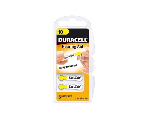 [Батарейка] Duracell DA10/6BL Hearing Aid ZA10 (6 шт. в уп-ке)