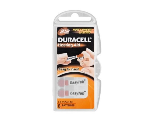[Батарейка] Duracell DA312/6BL Hearing Aid ZA312 (6 шт. в уп-ке)