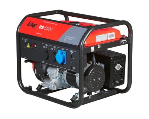 [Генераторы, Блоки автоматики] FUBAG BS 5500 Электростанция бензиновая [641689/8641489/646278] { 5.5 кВа/5.0 кВт, 230 В, 420 объем см3, 8,0/10,9 кВт, л.с., 78 дБ 7м, Время работы 3/4 нагрузки 9.8ч, 25 л бак, 73.3 кг}