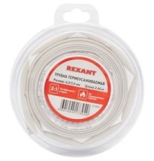 Rexant (29-0031) Трубка термоусаживаемая ТУТ нг 6,0/3,0мм, белая, ролик 2,44м