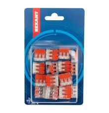 Rexant 07-5203-20 Универсальная компактная клемма СМК 221-413, 3-проводная до 4,0 мм? (20 шт./уп.)  