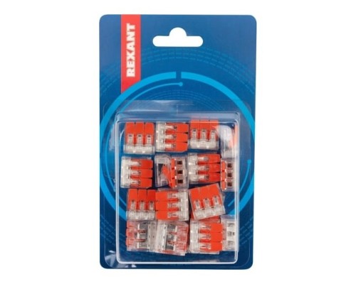 [ наконечники, разъемы, клеммы] Rexant 07-5203-20 Универсальная компактная клемма СМК 221-413, 3-проводная до 4,0 мм? (20 шт./уп.)  