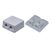 Внешняя сетевая розетка NEOMAX [NM-SMB-KJ45-U5E-2PD-102-WH] Cat.5E,UTP, 2 порта, цвет белый