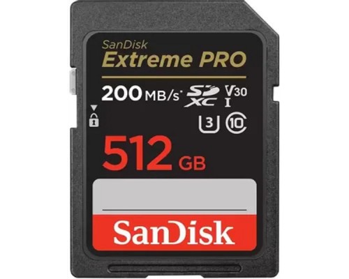 [Карта памяти ] SecureDigital 512GB SanDisk SDXC Extreme Pro UHS-I Class 3 (U3) V30 200/140 MB/s [SDSDXXD-512G-GN4IN]