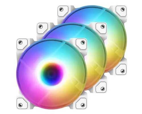 [вентилятор] Case Fan ID-Cooling TF-12025-ARGB-TRIO-SNOW  White (3in1) 120?120?25mm 12V/5V, 1500RPM, ARGB