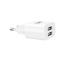 Bion Сетевое Зарядное Устройство, 2*USB-A, 10 Вт, белый [BXP-ADP-2A-10W]