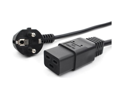 [переходник] Шнур ПВС-АП 3*1,5 S22C19-250-16-1,8, черный, 1,8 м, C19, 3x1.5, 16А, с заземлением, Power Cube, Россия [RPC-186C191]