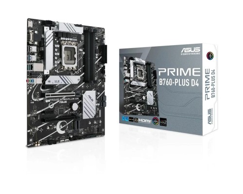 [Материнская плата] ASUS PRIME B760-PLUS D4 (Socket 1700, ATX, 4xDDR4(128GB),VGA/DP/HDMI, 1xPCIe 5.0x16/1xPCIe 4.0x16/2xPCIe 3.0, 1xLAN (2.5GbE), 4xSATA 6Gb/s, 3xM.2, 1xM.2 E key, 1xType-C, 3xUSB 3.2, 2xUSB 2.0)