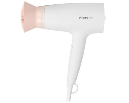 [Фен] PHILIPS BHD300/00 Фен,1600 Вт, 3 режима, насадка ThermoProtect, концентратор, шнур 1,8 м. Цвет: белый с розовым.
