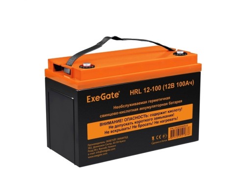 [батареи] Exegate EX285656RUS Аккумуляторная батарея ExeGate HRL 12-100 (12V 100Ah, под болт М6)