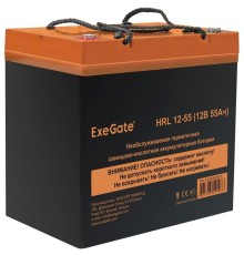 Exegate EX285652RUS Аккумуляторная батарея ExeGate HRL 12-55 (12V 55Ah, под болт М6)