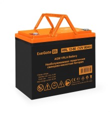 Exegate EX285654RUS Аккумуляторная батарея ExeGate HRL 12-80 (12V 80Ah, под болт М6)