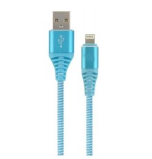 Filum Кабель USB 2.0, 1 м., синий, 2 А, разъемы: USB A male - Lightning male, пакет. [FL-CPro-U2-AM-LM-1M-BL1] (901873)