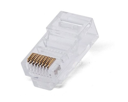 [Коннектор] Filum FL-NA-PLUG6-1 Коннектор RJ-45, 6 кат., 8p8c, 30 мкм, универсальный, для одножильного и многожильного кабеля, уп/100 шт
