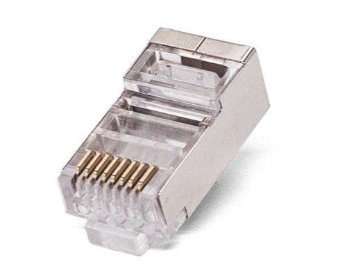 [Коннектор] Filum FL-NA-PLUG6-3 Коннектор RJ-45, 6 кат., 8p8c, экран, 50 мкм, универсальный, для одножильного и многожильного кабеля, уп/100 шт