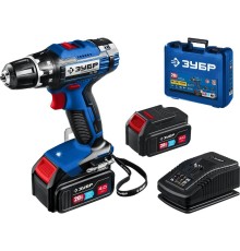ЗУБР 20В, 2 АКБ (4Ач), в кейсе, дрель-шуруповерт, Профессионал. DL-201-42