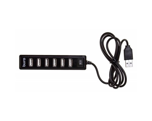 [Контроллер] BURO BU-HUB7-1.0-U2.0 Хаб (разветвитель) черный (436334)