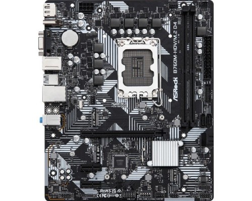 [Материнская плата] Asrock B760M-HDV/M.2 D4 RTL { LGA1700, 2xDDR4, 4xSATA, RAID M.2 VGA HDMI DP mATX}