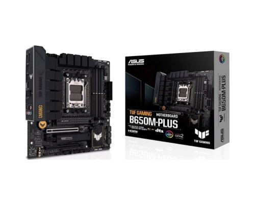 [Материнская плата] ASUS TUF GAMING B650M-PLUS (Socket AM5, mATX, 4xDDR5(128GB), DP/HDMI, 2xPCIe 4.0x16/2xPCIe 4.0, 1xLAN (2.5GbE), 4xSATA 6Gb/s, 3xM.2, 1xType-C, 3xUSB 3.2, 4xUSB 2.0)