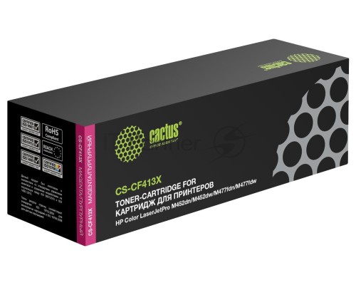 Картридж лазерный Cactus CS-CF413X пурпурный (5000 стр.) для HP HP CLJ Pro M452dn/M452dw/M477fdn/M477fdw