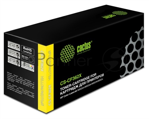 Картридж лазерный Cactus CS-CF362X желтый (9500 стр.) для HP CLJ M552dn/M553dn