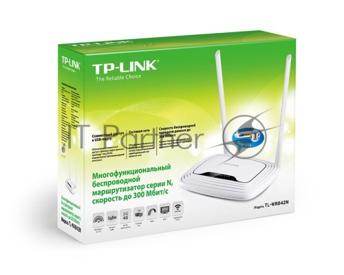 Маршрутизатор TP-Link TL-WR842N Многофункциональный беспроводной маршрутизатор серии N, скорость до 300 Мбит/с