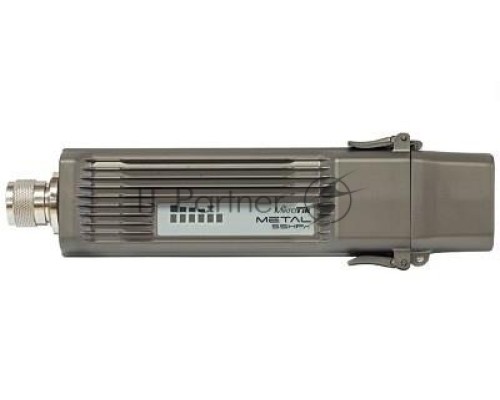 Точка доступа MikroTik RBMetal5SHPn RouterBOARD Metal-5SHPn with 400MHz Atheros CPU, 64MB RAM, 1 LAN, 1 built-in high power 5GHz 802.11a/n wireless, RouterOS L4, metal case, mounting loops, PoE injector, PSU