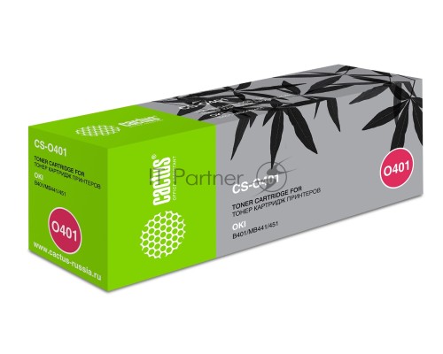 Картридж лазерный Cactus CS-O401 44992403 черный (1500 стр.) для Oki B401/MB441/451