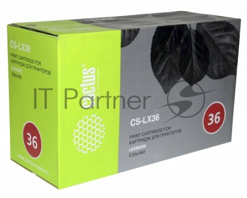 Картридж лазерный Cactus CS-LX36 E360H11E черный для Lexmark Optra E360/E460/E360d/E460dn/E360dn/E460dw (9000стр.)