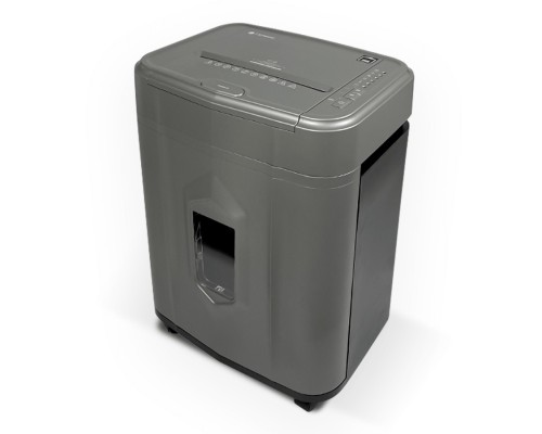 [Гелеос уничтожители] Шредер Heleos АП23-5 серый/серебристый с автоподачей (секр.P-5) фрагменты 145лист. 23лтр. скрепки скобы пл.карты