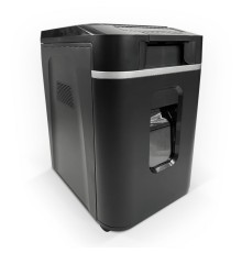 Шредер Heleos АП37-4 черный/серебристый с автоподачей (секр.P-4) фрагменты 220лист. 37лтр. скрепки скобы пл.карты