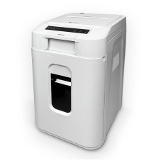 Шредер Heleos АП37-5 белый/белый с автоподачей (секр.P-5) фрагменты 220лист. 37лтр. скрепки скобы пл.карты