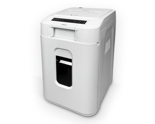 [Гелеос уничтожители] Шредер Heleos АП37-5 белый/белый с автоподачей (секр.P-5) фрагменты 220лист. 37лтр. скрепки скобы пл.карты