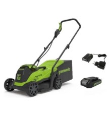 Greenworks GD24LM33K4 Газонокосилка аккумуляторная , 24V, 33 см, бесщеточная, с 1хАКБ 4Ач и ЗУ [2516107UB]