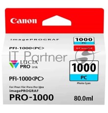 Картридж Canon PFI-1000 PC фото голубой (80 мл.) для Canon IJ SFP PRO-1000 WFG