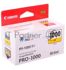 Картридж Canon PFI-1000 Y жёлтый (80 мл.) для Canon IJ SFP PRO-1000 WFG