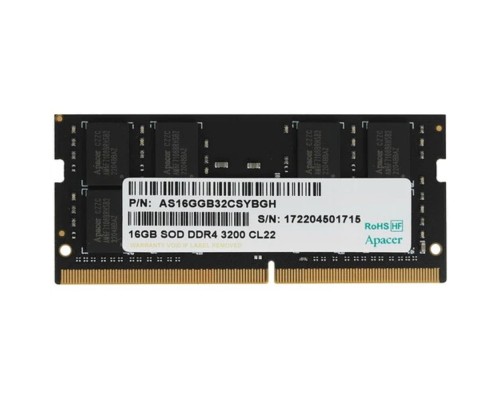 [Модуль памяти] Apacer DDR4 16GB 3200MHz SO-DIMM (PC4-25600) CL22 1.2V ES.16G21.GSH 